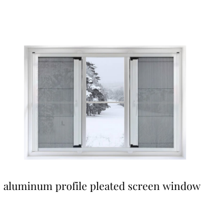 aluminum profile pleated screen window