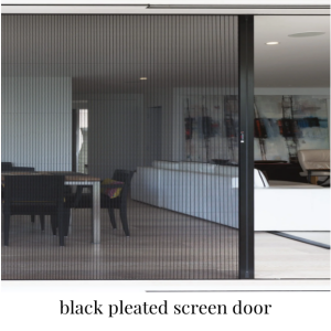 black pleated screen door