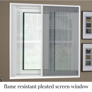 flame resistant pleated screen window