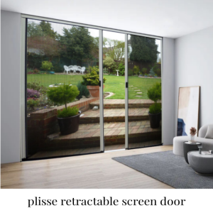 Plisse retractable screen door