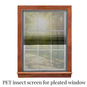 PET insect screen for pleated window